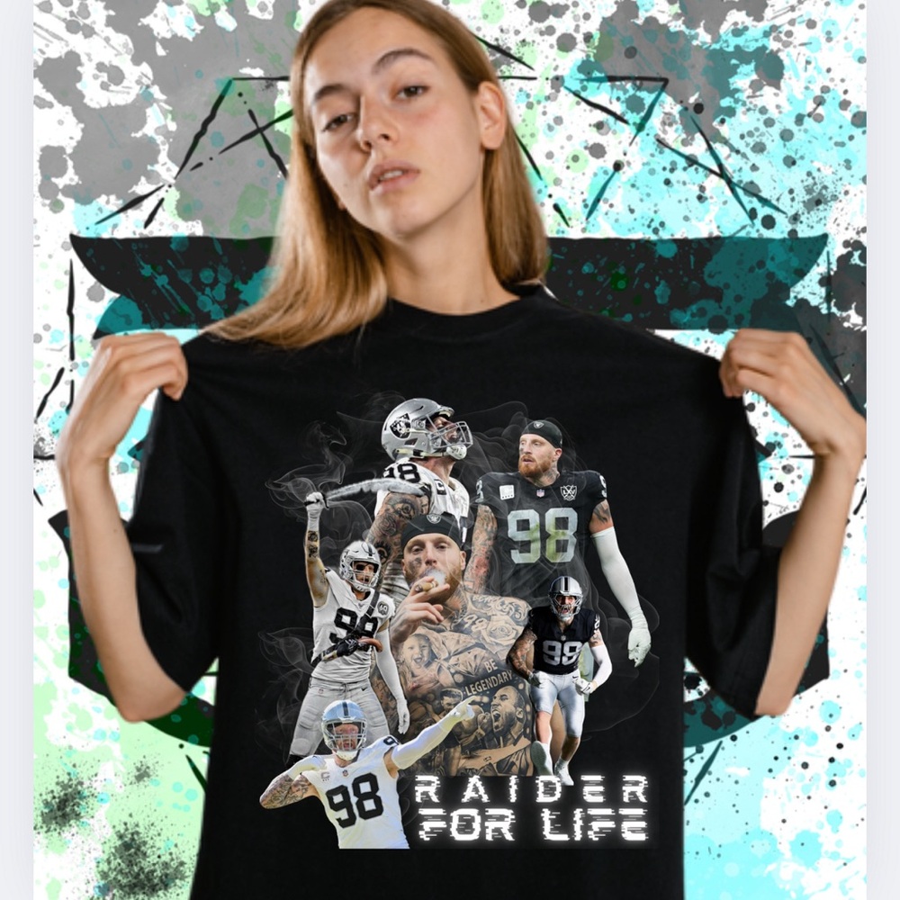 Black Raider For Life Graphic T-Shirt